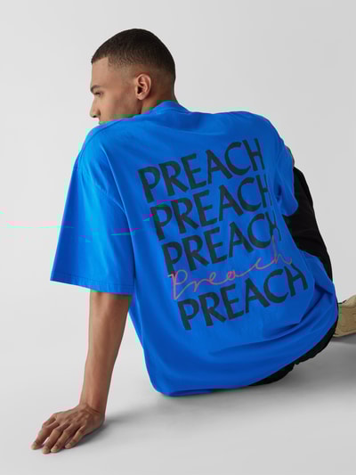 Preach Oversized T-Shirt mit Label-Print Royalblau 6