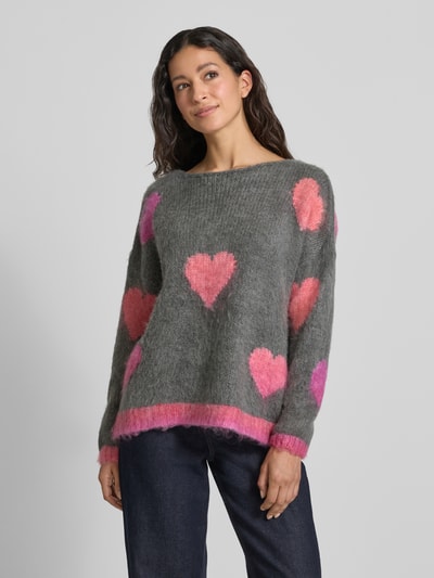 miss goodlife Relaxed fit gebreide pullover van een mix van wol en alpaca Donkergrijs - 4