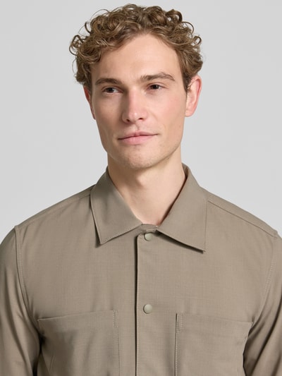 Marc O'Polo Regular Fit Overshirt mit Baumwoll-Anteil - Marc O'Polo × DFB Travel Collection Taupe 3