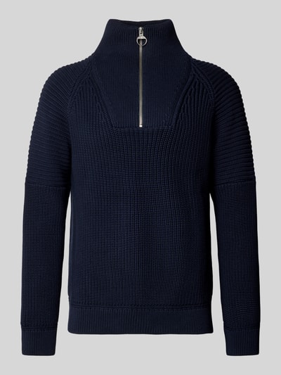 Armedangels Gebreide pullover met korte ritssluiting, model 'KAALVES' Marineblauw - 2