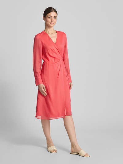 BOSS Midikleid mit V-Ausschnitt Modell 'Dosala' Pink 1