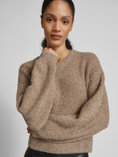 OPUS Strickpullover mit Ballonärmeln Modell 'Plimma' Beige 3