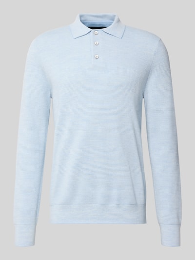 Produktfoto, Regular fit poloshirt met wol van Polo Ralph Lauren in lichtblauw met fijne structuur, Heren poloshirt