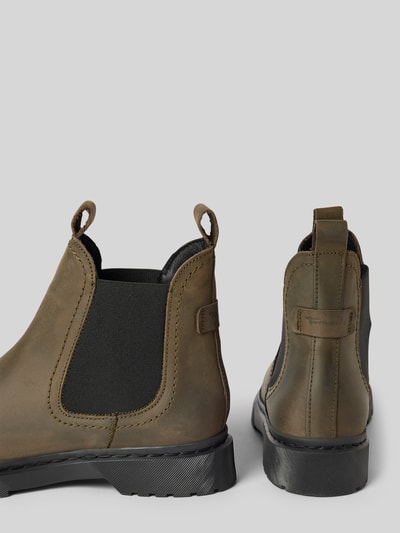 Tamaris Chelsea boots van leer met treklussen Donkergroen - 2