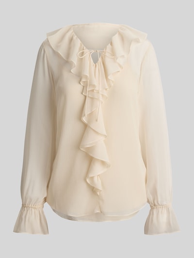 Lauren Ralph Lauren bluzka o kroju regular fit z kołnierzem z falbanami Écru 2