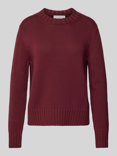 Armedangels Gebreide pullover met ribboorden, model 'AMALIAAS' Bordeaux - 2