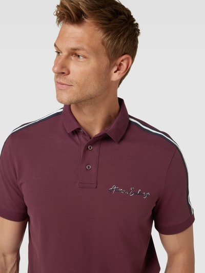 ARMANI EXCHANGE Regular Fit Poloshirt mit Label-Stitching Bordeaux 3