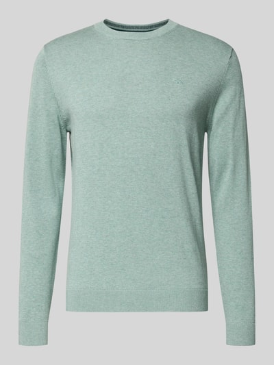 Tom Tailor Regular Fit Strickpullover aus reiner Baumwolle Mint Melange 2
