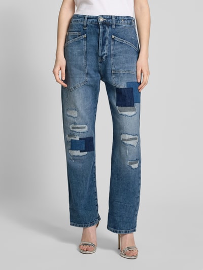 MAC Jeansy o kroju baggy fit z nakładanymi kieszeniami Ciemnoniebieski 4