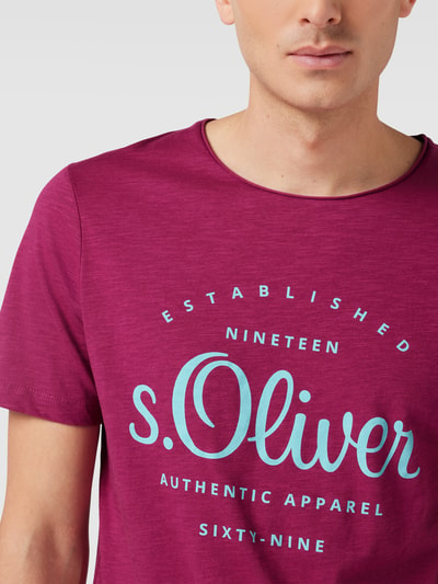 s.Oliver RED LABEL T-Shirt mit Label-Print Fuchsia 3