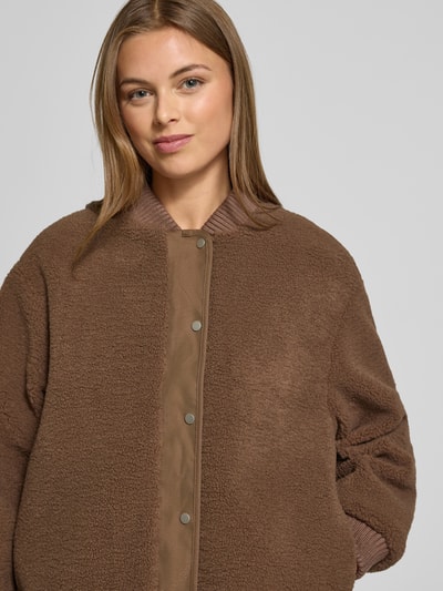 OPUS Fleecejacke mit Knopfleiste Modell 'Hulda' Mittelbraun 3