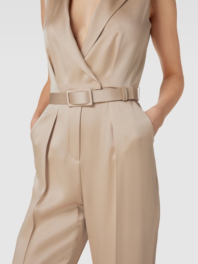 Max Mara Studio Jumpsuit mit Reverskragen Modell 'SCRIGNO' Beige 3