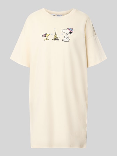 Jake*s Casual Nachthemd mit Peanuts Lagerfeuer-Print Ecru 1