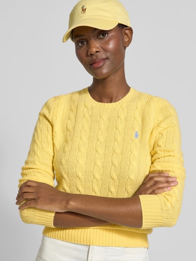 Polo Ralph Lauren Sweter z dzianiny z mieszanki wełny i kaszmiru model ‘JULIANNA’ Żółty 3
