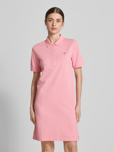 Gant Sukienka polo o długości do kolan z wyhaftowanym logo Mocnoróżowy 4