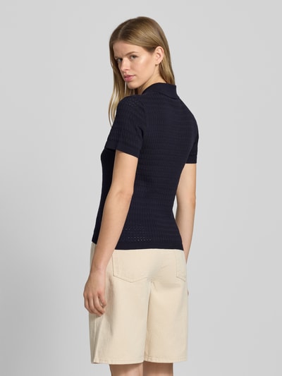 Marc O'Polo Denim Gebreid shirt met polokraag en knoopsluiting Marineblauw - 5