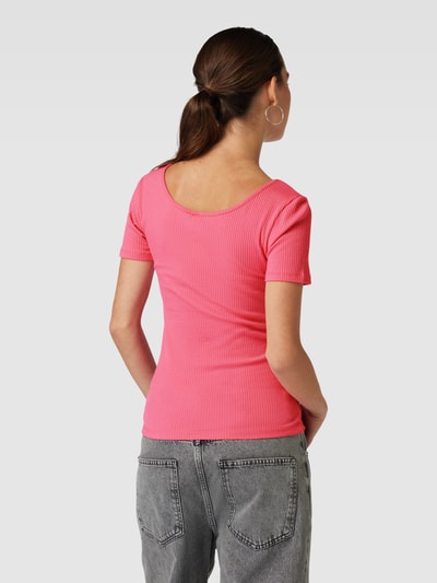 Pieces T-Shirt mit Knopfleiste Modell 'KITTE' Pink 5