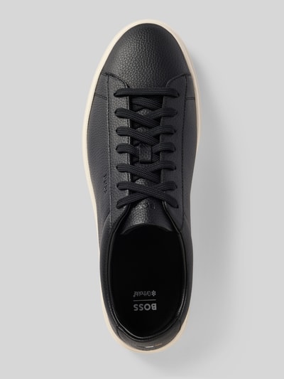 BOSS Low Top Sneaker aus genarbtem Rindsleder Black 3