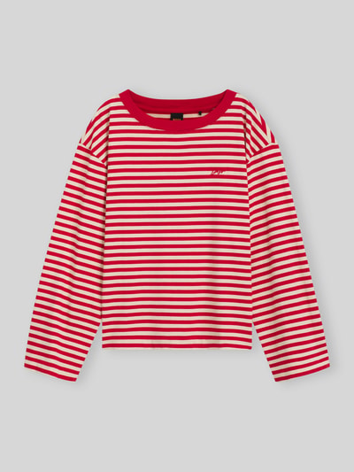 BOSS Orange Relaxed Fit Langarmshirt mit Logo-Schriftzug Rot 2