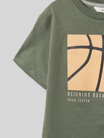 Mango T-Shirt mit Motiv-Print Oliv 2