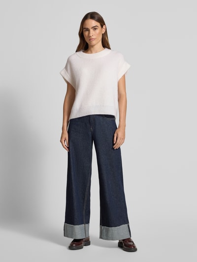 Herzensangelegenheit Gebreide spencer van een mix van kasjmier en katoen Offwhite - 1