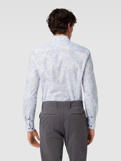 OLYMP Level Five Body fit zakelijk overhemd met all-over print, model 'Modern' Bleu - 5