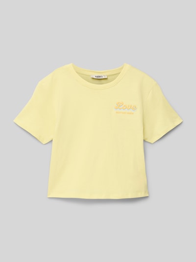 Garcia T-Shirt mit Label-Stitching Hellgelb 1