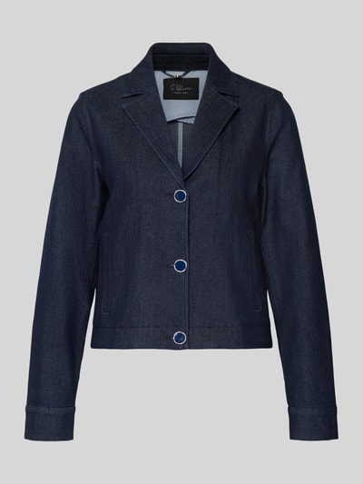 Produktfoto, Regular Fit Kurzblazer aus Denim van s.Oliver BLACK LABEL met denimlook, reverskraag, knoopsluiting, steekzakken, mix van viscose en katoen