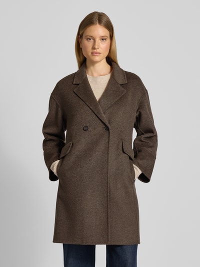 OPUS Płaszcz wełniany z kołnierzem z połami model ‘Havilda’ Jasnobrązowy 4