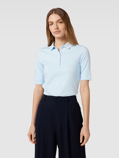 Christian Berg Woman Poloshirt mit kurzer Knopfleiste Hellblau 4