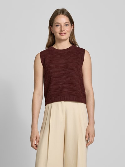 JAKE*S STUDIO WOMAN Gebreide top met structuurmotief Roestrood - 4