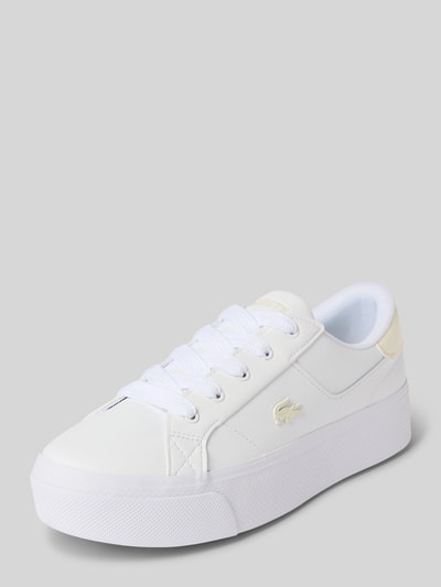 Produktfoto, Sneaker aus Leder-Mix Modell 'ZIANE' von Lacoste in Weiß mit dezenten beigen Details, glatte Oberfläche, Damen Sneaker von Lacoste