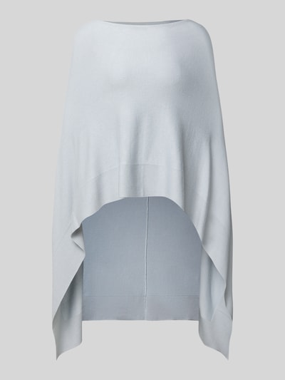 Productfoto, Relaxed Fit Poncho uit viscosemix in tricotlook van comma, lichtblauw, verlengde achterkant, ruglengte maat 1: 57 cm
