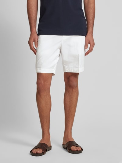 BOSS Slim Fit Shorts mit Gürtelschlaufen Modell 'Slice' Weiss 4