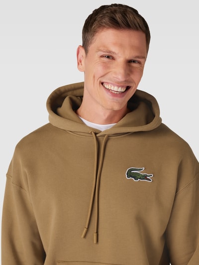 Lacoste Hoodie met labelstitching Camel - 3