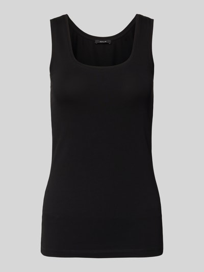 Productfoto, Tanktop uit katoen-elastaanmix van OPUS, model Daily E, getailleerd, ronde hals, kleur zwart, gladde textuur