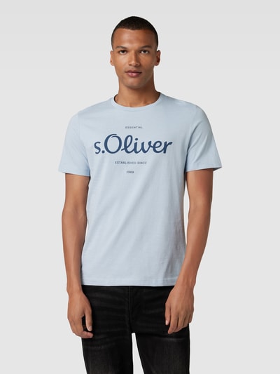 s.Oliver RED LABEL T-Shirt mit Label-Print Hellblau 4