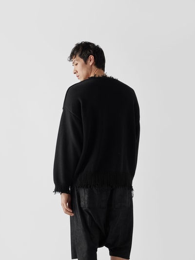 R13 Pullover mit Motiv-Stitching Schwarz 5