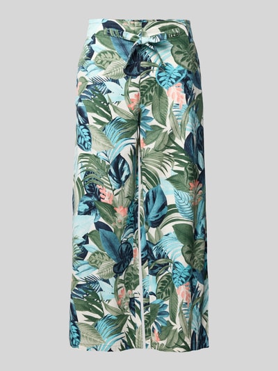Christian Berg Woman Wide leg linnen broek met elastische band Offwhite - 2