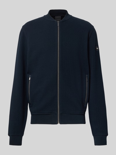 bugatti Regular fit sweatjack met structuurmotief Marineblauw - 2