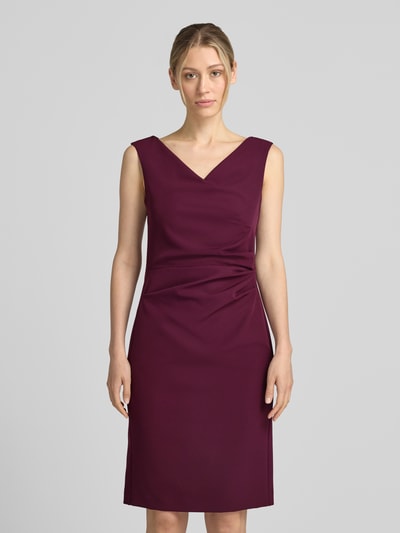 Vera Mont Tailliertes Cocktailkleid mit Raffung Dunkelrot 4
