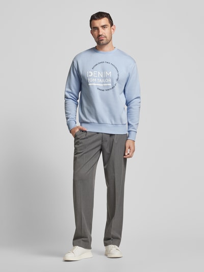 Tom Tailor Denim Sweatshirt mit Logo-Print Hellblau 1