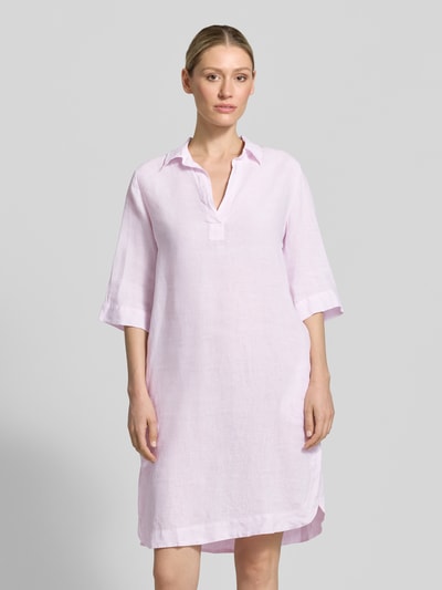 0039 Italy Knielanges Leinenkleid Modell 'DERRY' Hellrosa 4