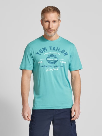 Tom Tailor T-Shirt mit Label-Print Lagune 4