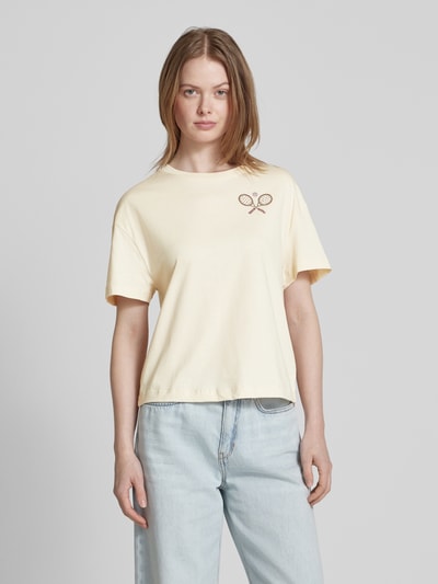 Rich & Royal T-Shirt mit Motiv-Print Sand 4