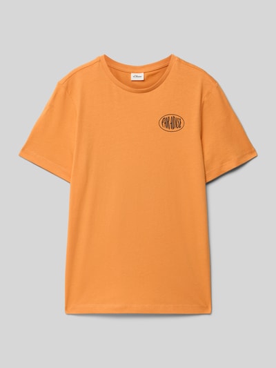 s.Oliver RED LABEL Regular Fit T-Shirt aus reiner Baumwolle Orange 1