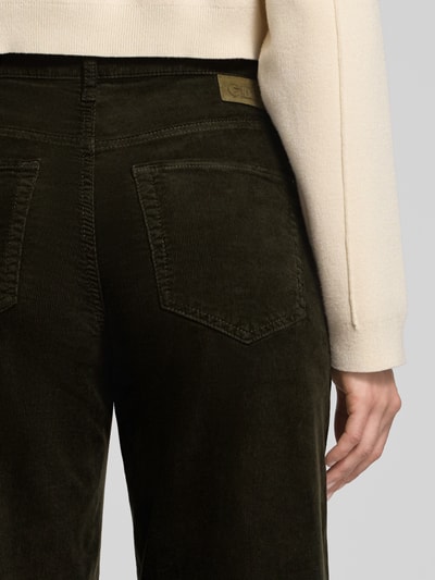 Cambio Barrel fit corduroy broek in verkorte pasvorm, model 'ELIN' Kaki - 3