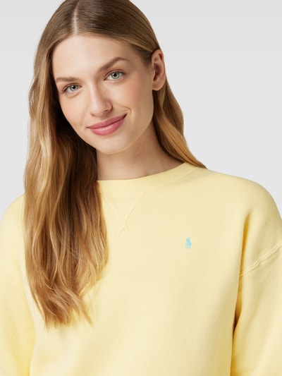 Polo Ralph Lauren Sweatshirt mit Label-Stitching Hellgelb 3