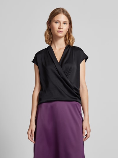 Mango Regular Fit Bluse in Wickel-Optik Modell 'CRUSIE' Black 4