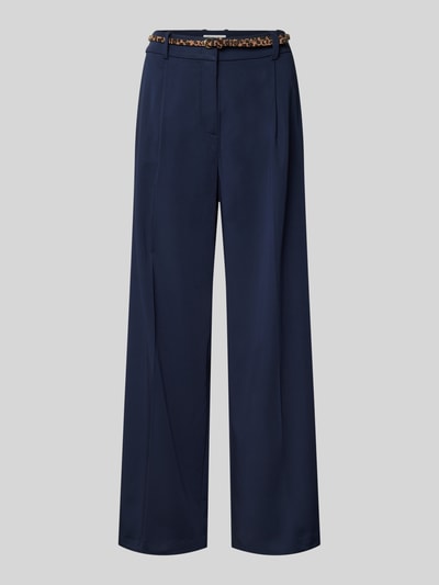 Christian Berg Woman Wide Leg Chino mit Gürtel Dunkelblau 2